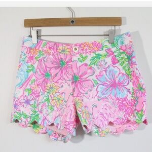 Lilly Pulitzer Buttercup Stretch Shorts Paradise Found Beach pink Size 2  NWT